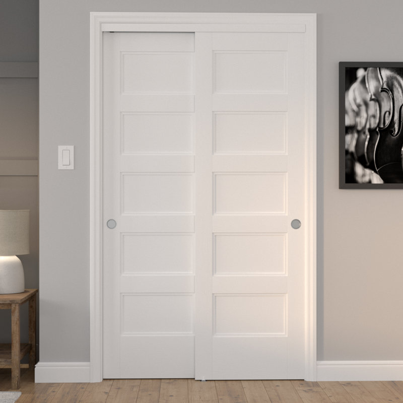 Richelieu Hardware Bypass Sliding Door Kit - 48" Track, Brass Finish, For Closet, Bathroom, Wardrobe Doors